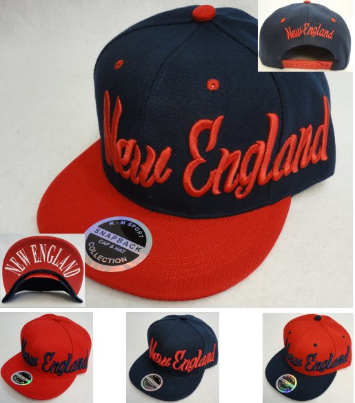 Snap Back Flat Bill Hat [NEW England] Script